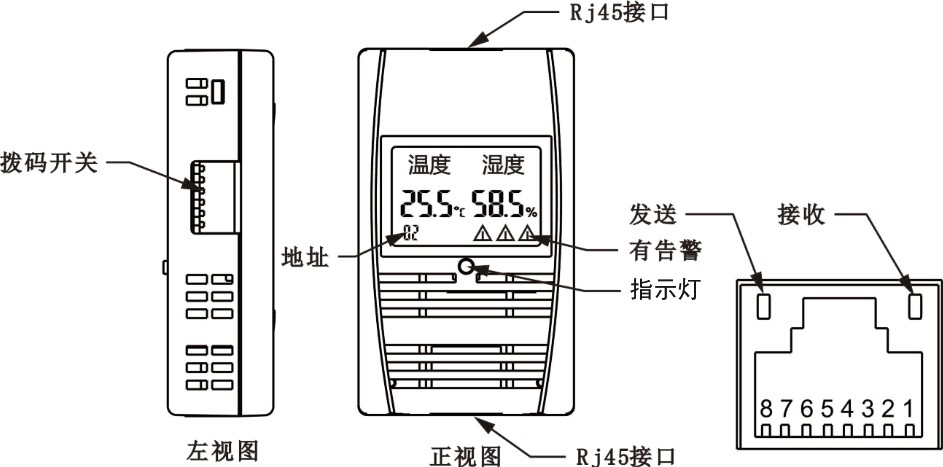 SPD-HT485_D机架温湿度传感器，机架温湿度传感器